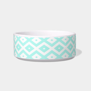Turquoise and white diamond pattern bowl