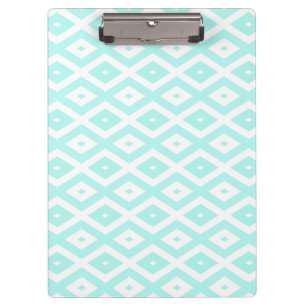 Turquoise and white diamond pattern clipboard