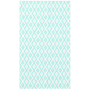 Turquoise and white diamond pattern tablecloth