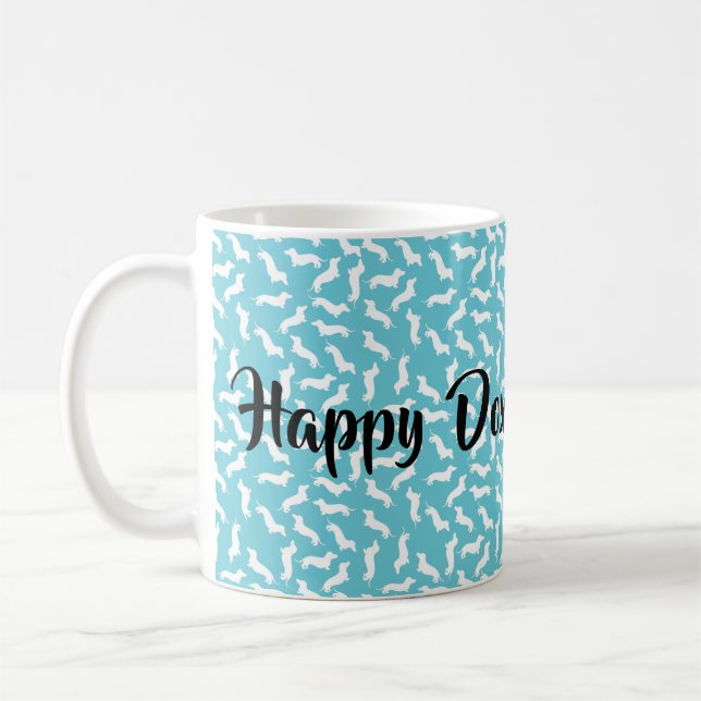 Turquoise and White Doxie Mum Mother's Day Mug (Left)