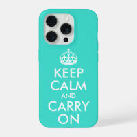 Turquoise and White Keep Calm and Carry On
