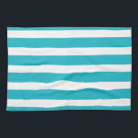Turquoise and White Stripe Nautical Summer Tea Towel<br><div class="desc">Turquoise and White Stripe Nautical Summer -  CricketDiane Art and Design - Seashore Decor,  Nautical,  Ocean,  Summer Fashion,  Home Fashion,  Boat Galley Fashion,  Fun</div>