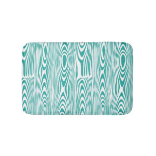 Turquoise And White Wooden Rings Bath Mat