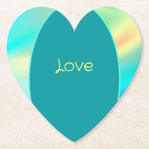 Turquoise and Yellow Paper Coaster