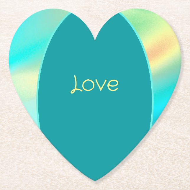 Turquoise and Yellow Paper Coaster (Front)