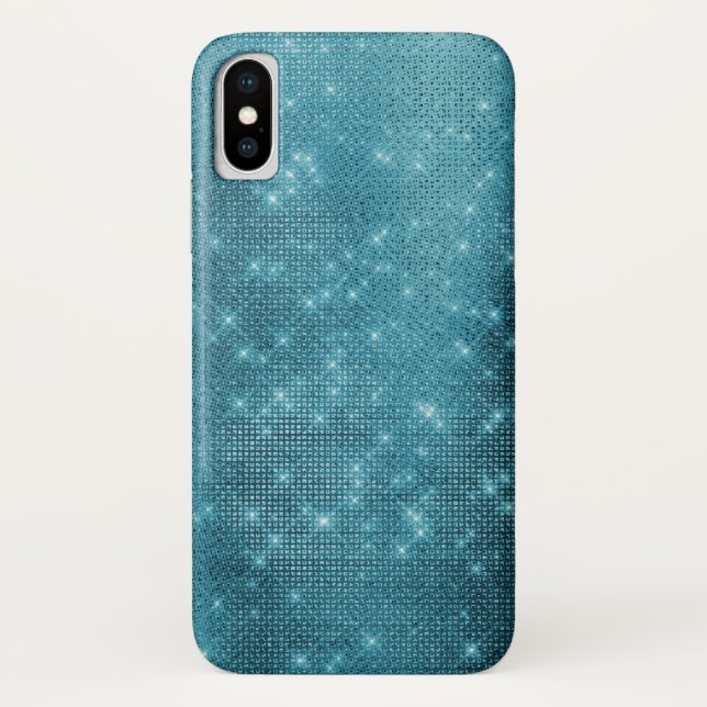 Turquoise - Aqua Blue Shimmer and Sparkle Pattern Case-Mate iPhone Case (Back)