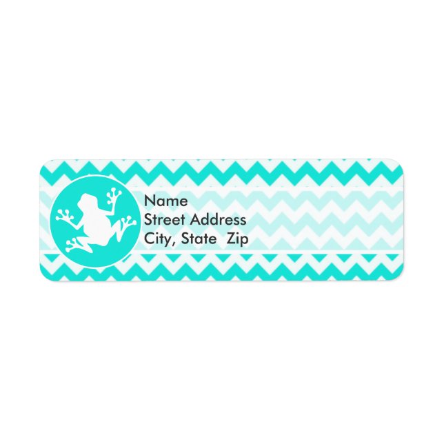 Turquoise, Aqua Colour Chevron; Frog (Front)