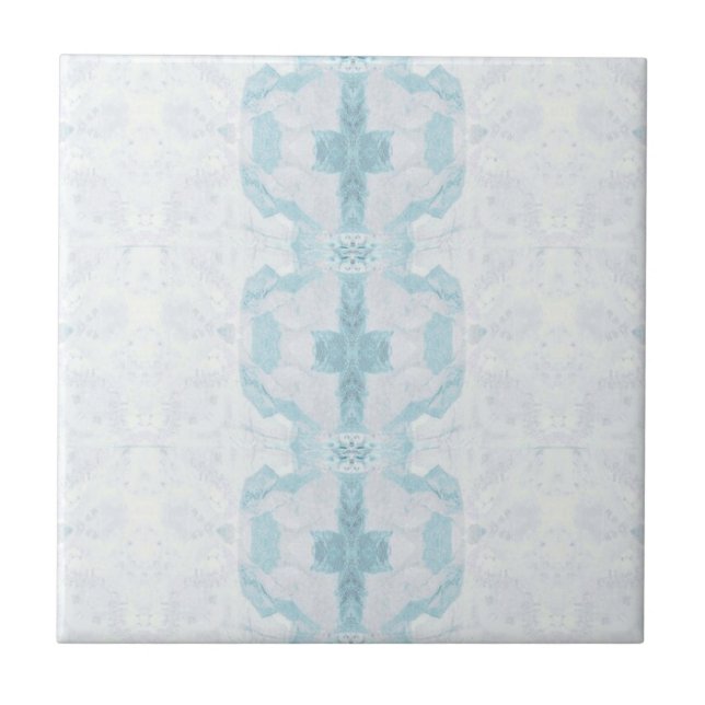 Turquoise aqua diamond geometric design  tile (Front)