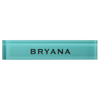 Turquoise Aqua Dipped Modern Personalised Desk Nameplate
