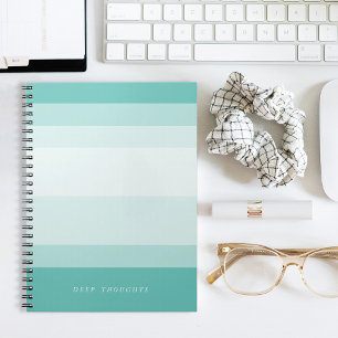 Turquoise Aqua Gradient Colorblock Spiral Notebook