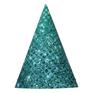 Turquoise Aqua Green Sparkle Party Hat