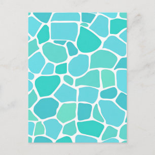 Turquoise Aqua Sea Glass Mosaic Pattern Postcard