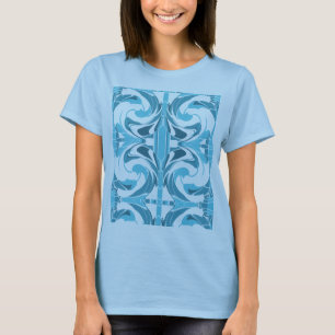 Turquoise Aqua Swirling Mosaic Mediterranean Look T-Shirt