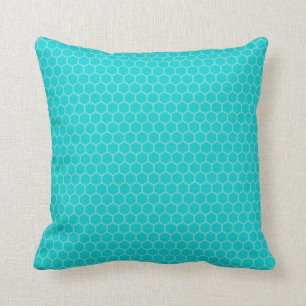 Turquoise, Aqua, Teal Geometric Cushion