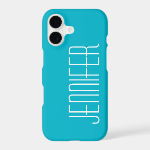Turquoise Aqua w/White Jumbo Name Personalised