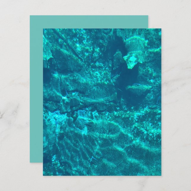 Turquoise Aqua Water Reflections Scrapbook Paper (Front/Back)