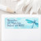 Turquoise, Aquamarine Dragonfly Address Label