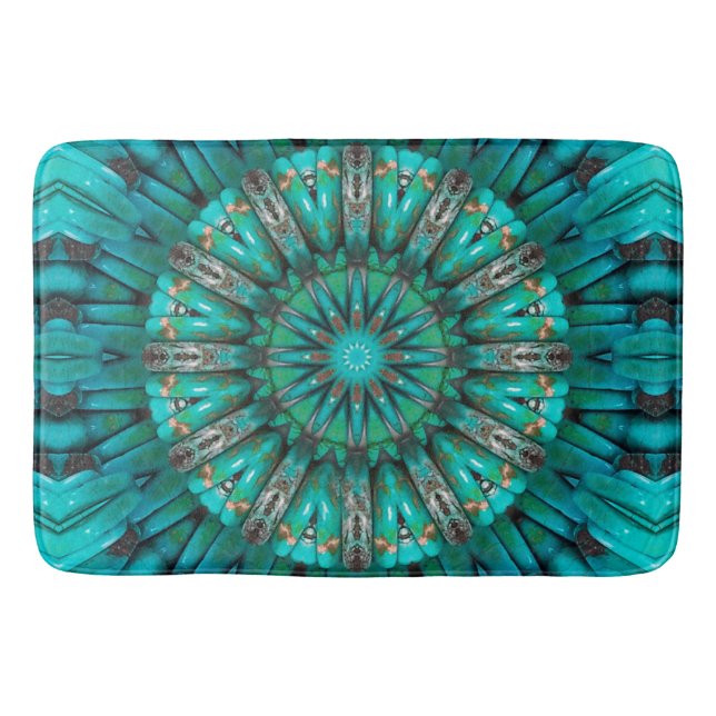 Turquoise Art 1-2 Options Bath Mat (Front)