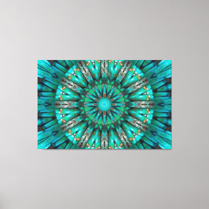 Turquoise Art 1 Wrapped Canvas Print