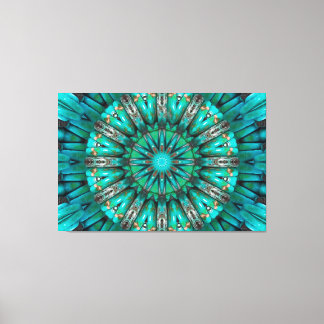 Turquoise Art 1 Wrapped Canvas Print