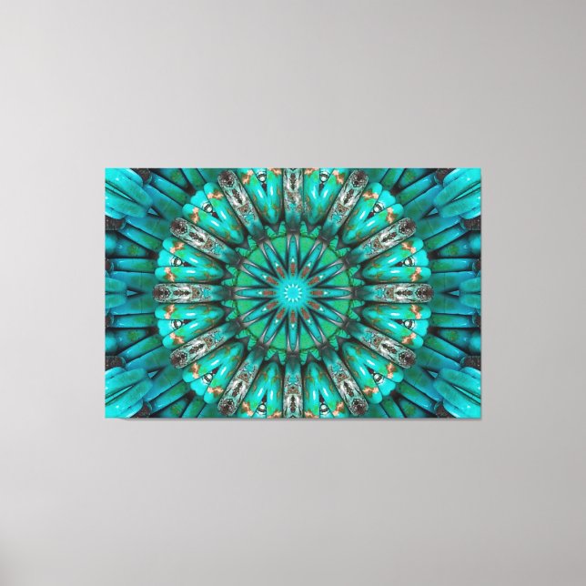 Turquoise Art 1 Wrapped Canvas Print (Front)
