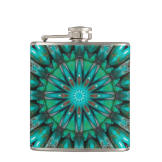 Turquoise Art 1 Wrapped Flask
