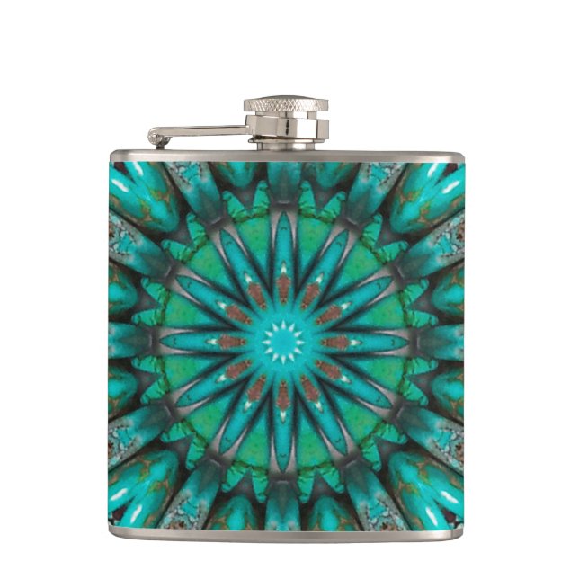 Turquoise Art 1 Wrapped Flask (Front)