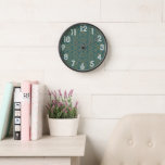 Turquoise Art Deco  Clock<br><div class="desc">This wall clock has an art deco design of diamonds and half-diamonds in gold on a field of turquoise. Like this design but want different colours? Message me.</div>