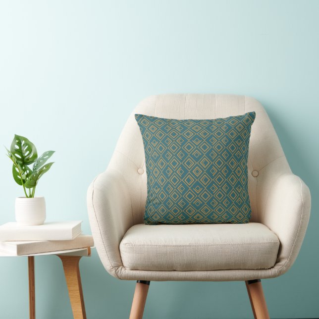 Turquoise Art Deco  Cushion (Chair)