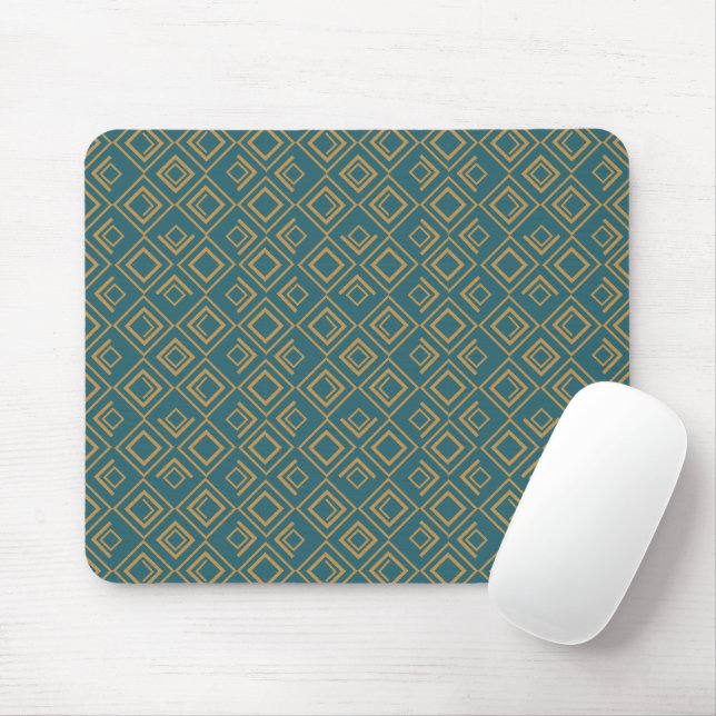 Turquoise Art Deco  Mouse Pad (With Mouse)