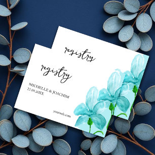 Turquoise Artistic Iris Watercolor Enclosure Card