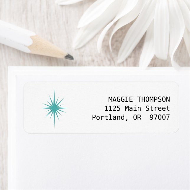 Turquoise Atomic Starburst Retro Mid Century (Insitu)