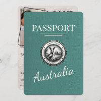 Turquoise Australia Passport Save The Date