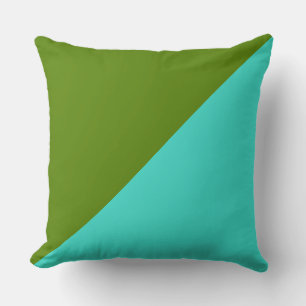 Turquoise & Avocado Solid Colour Background Cushion