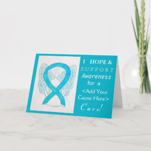Turquoise Awareness Ribbon Custom Cause Cards
