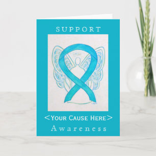 Turquoise Awareness Ribbon Customised Card