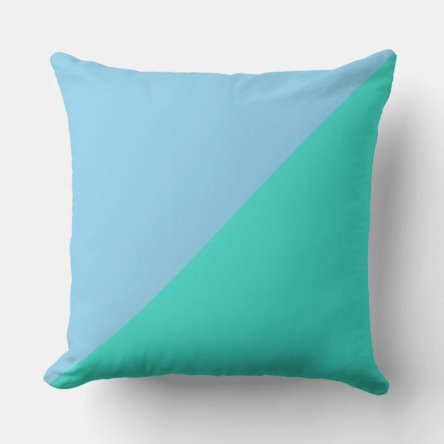 Turquoise & Baby blue Solid Colour Cushion (Front)