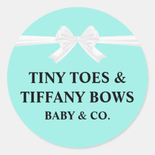 Turquoise Baby & Co. Shower  Classic Round Sticker