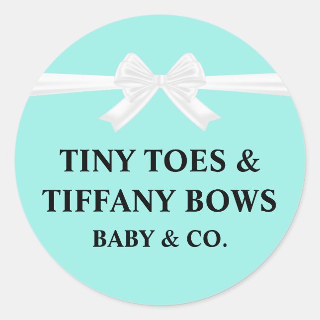Turquoise Baby & Co. Shower  Classic Round Sticker (Front)