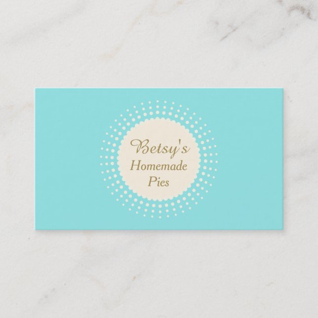 Turquoise Bakery Pastry Chef Business Card (Front)