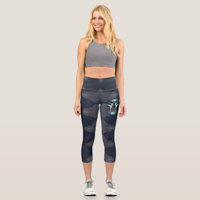 Turquoise Ballerina Capri Leggings (Front)