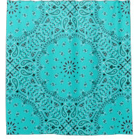 Turquoise Bandanna Paisley Boho Hippie Glam