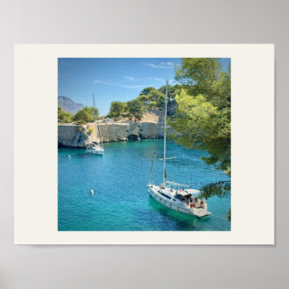 Turquoise Bay & Sailboat Photography Art Print