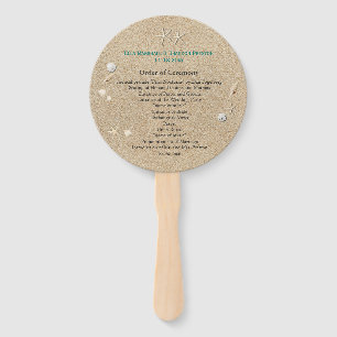 Turquoise Beach Sandy Toes Salty Kisses Program Hand Fan