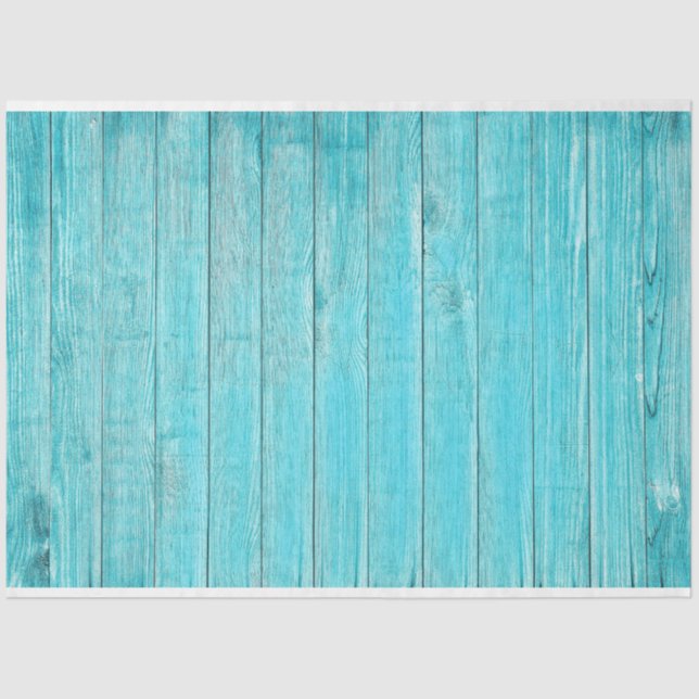 Turquoise Beach Wood  Decoupage Tissue Paper (Front)