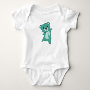 Turquoise Bear Colourful Bears Cute Animals For Baby Bodysuit