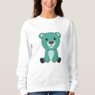 Turquoise Bear Colourful Bears Cute Animals Teddy Sweatshirt