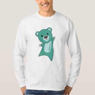 Turquoise Bear Colourful Bears Cute Animals Teddy T-Shirt