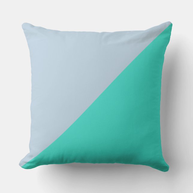 Turquoise & Beau blue Solid Colour Background Cushion (Front)