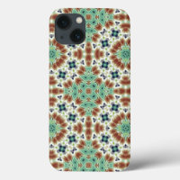 Turquoise beige colourful kaleidoscope ornament 